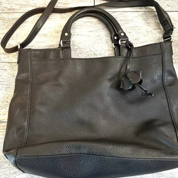 FOSSIL Relic Black Leather Crossbody Shoulder Bag Purse CLEAN app 16X10" - Picture 2 of 6